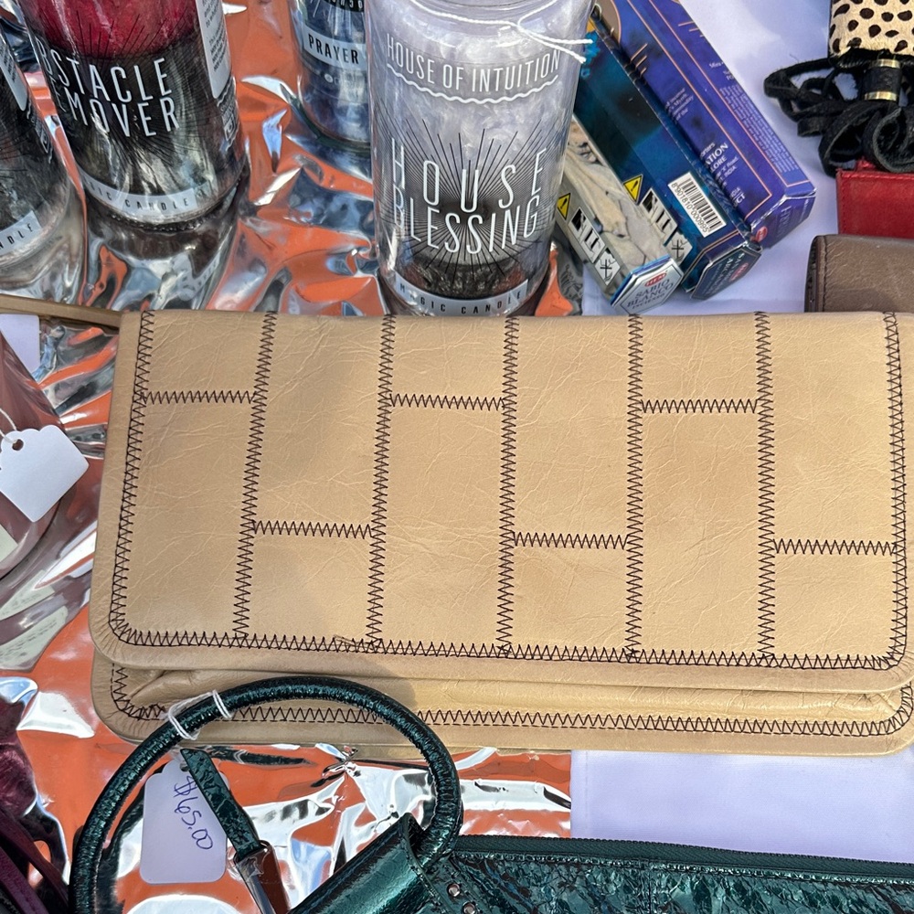 Tan Leather Clutch Bag